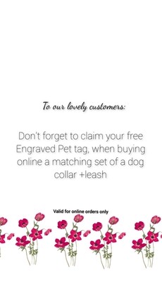 FREE PET TAG: when purchasing a matching set