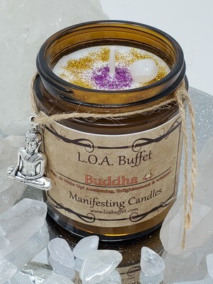 Buddha, Enlightenment Candle, Law Of Attraction, Hand Poured Soy Candle, Ritual Candle for Opening Third Eye & Spiritual Awareness