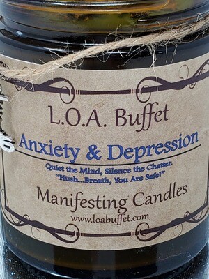 Anxiety and Depression Candle, Law Of Attraction, Hand Poured Soy Candle, Herbal Alchemy Candle for Anxiety & Depression