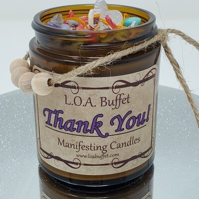 Unique Thank You Candle, Law Of Attraction, Soy Candle, Herbal Thank You Candle, Aromatherapy Candle, Thank You Gift for Men or Women