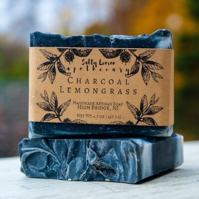 Handcrafted Artisan Soap, Vegan Artisan Soap, Artisan Soap, Charcoal and Lemongrass Natural Soap, Spa Gift