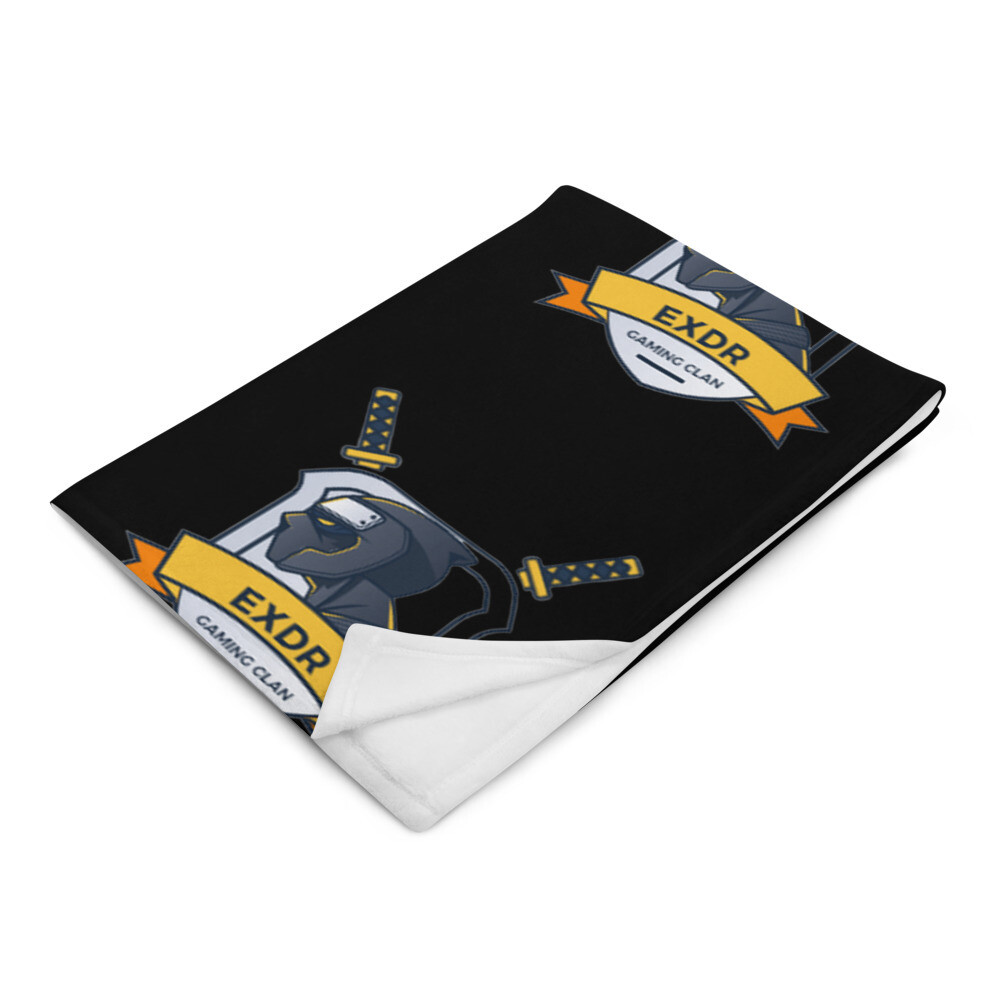 EXDR Logo Throw Blanket Black