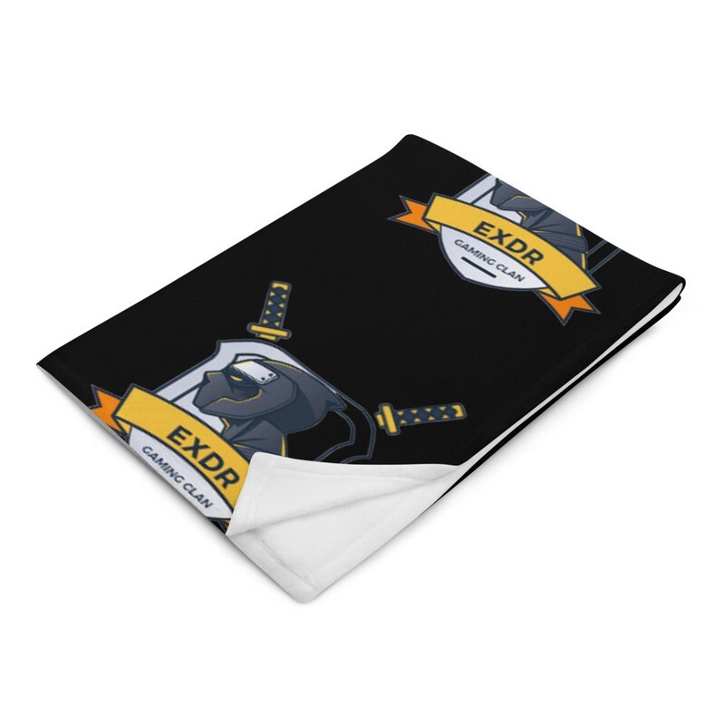 EXDR Logo Throw Blanket Black
