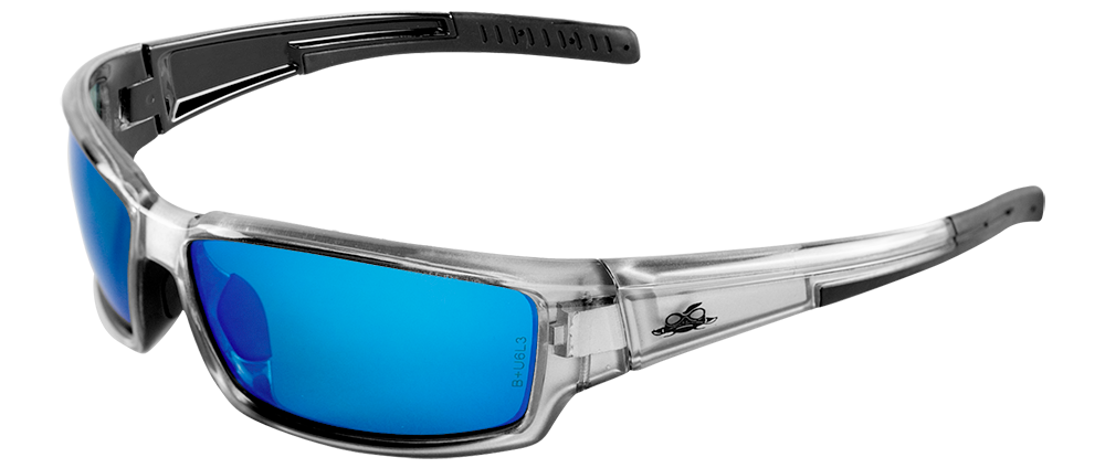 Maki®
BH14209 Style Safety Eyewear featuring Polarized Blue Mirror lens with a Silver Inlay frame.