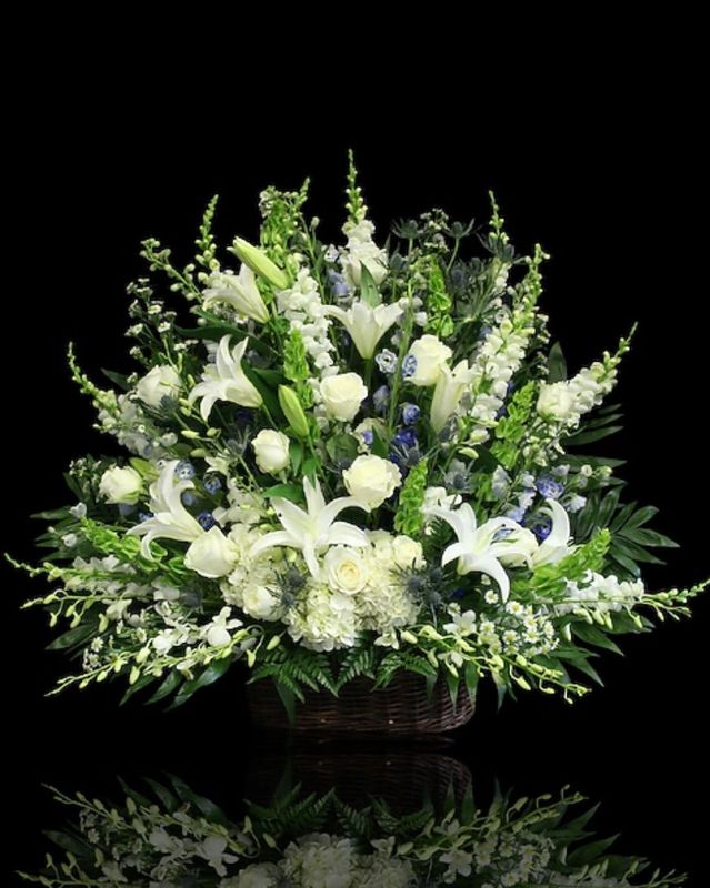 Sympathy Basket - All White Sympathy Basket - All White