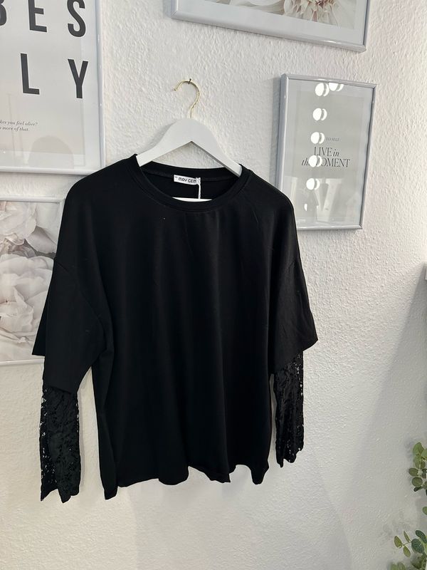 Tshirt mit Spitzen รrmeln Tshirt mit Spitzen รrmeln
