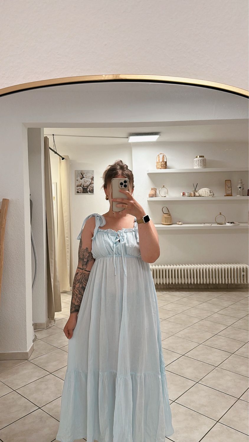 Maxi Musselin Kleid