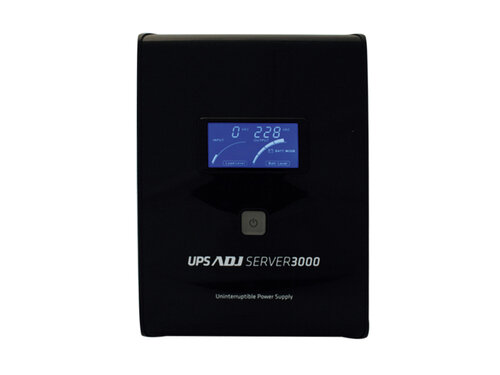ADJ UPS SERVER SERIES 3000VA CON DISPLAY LCD, ONDA SINUSOIDALE PURA, 4 USCITE PROTETTE