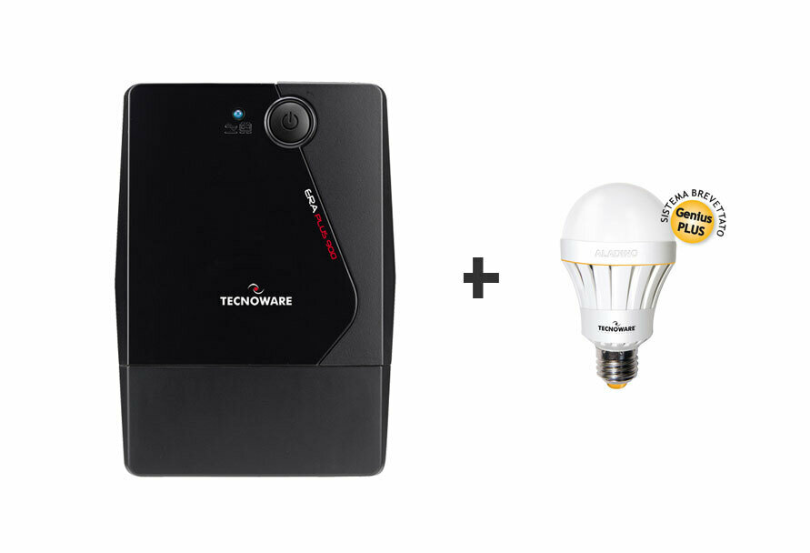 BUNDLE TECNOWARE UPS ERA PLUS DA 900VA + ALADINO LAMPADA LED