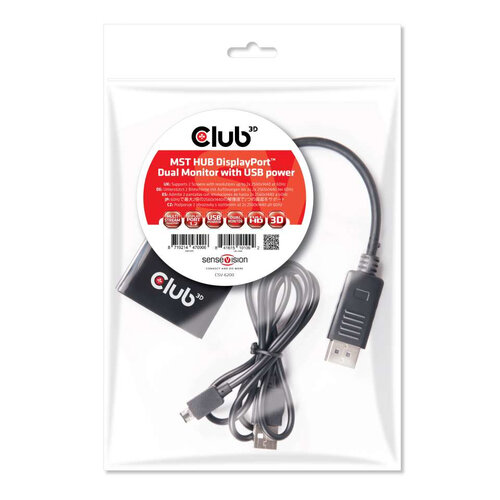 CLUB3D VIDEO SPLITTER DISPLAYPORT MST HUB DISPLYPORT P++1.2 1-2