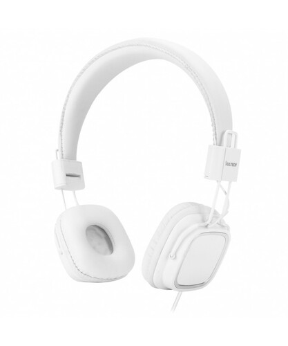 VULTECH CUFFIE CON MICROFONO E CONTROLLO TRACCIA COLORE BIANCO