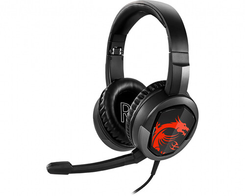 MSI CUFFIE HEADSET GAMING IMMERSE GH30, IN-LINE VOLUME E MIC CONTROL, MICROFONO REMOVIBILE, 3.5MM JACK, COLORE NERO