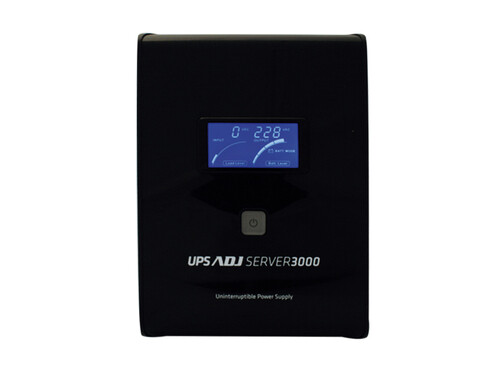 ADJ UPS SERVER SERIES 3000VA CON DISPLAY LCD, ONDA SINUSOIDALE PURA, 4 USCITE PROTETTE