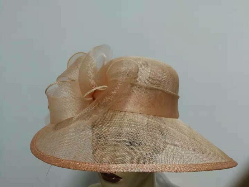 Large Down Brim Hat with Crin Trim