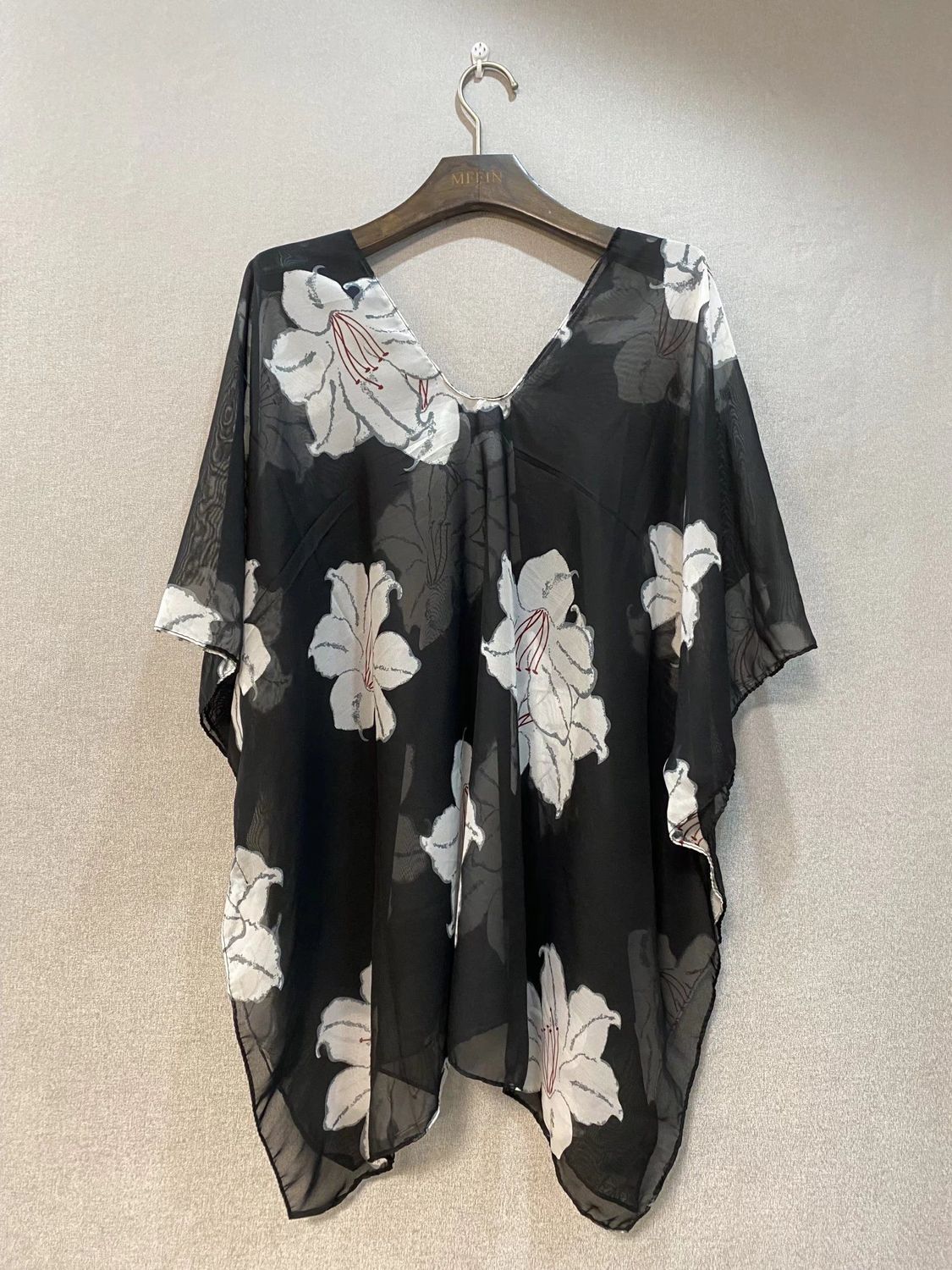 Black & White Floral Cover Up