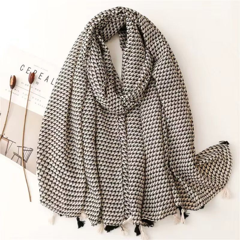 Classic Millinery Black & Ecru Scarf