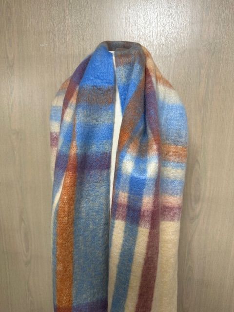 Browns and Blues Blanket Scarf