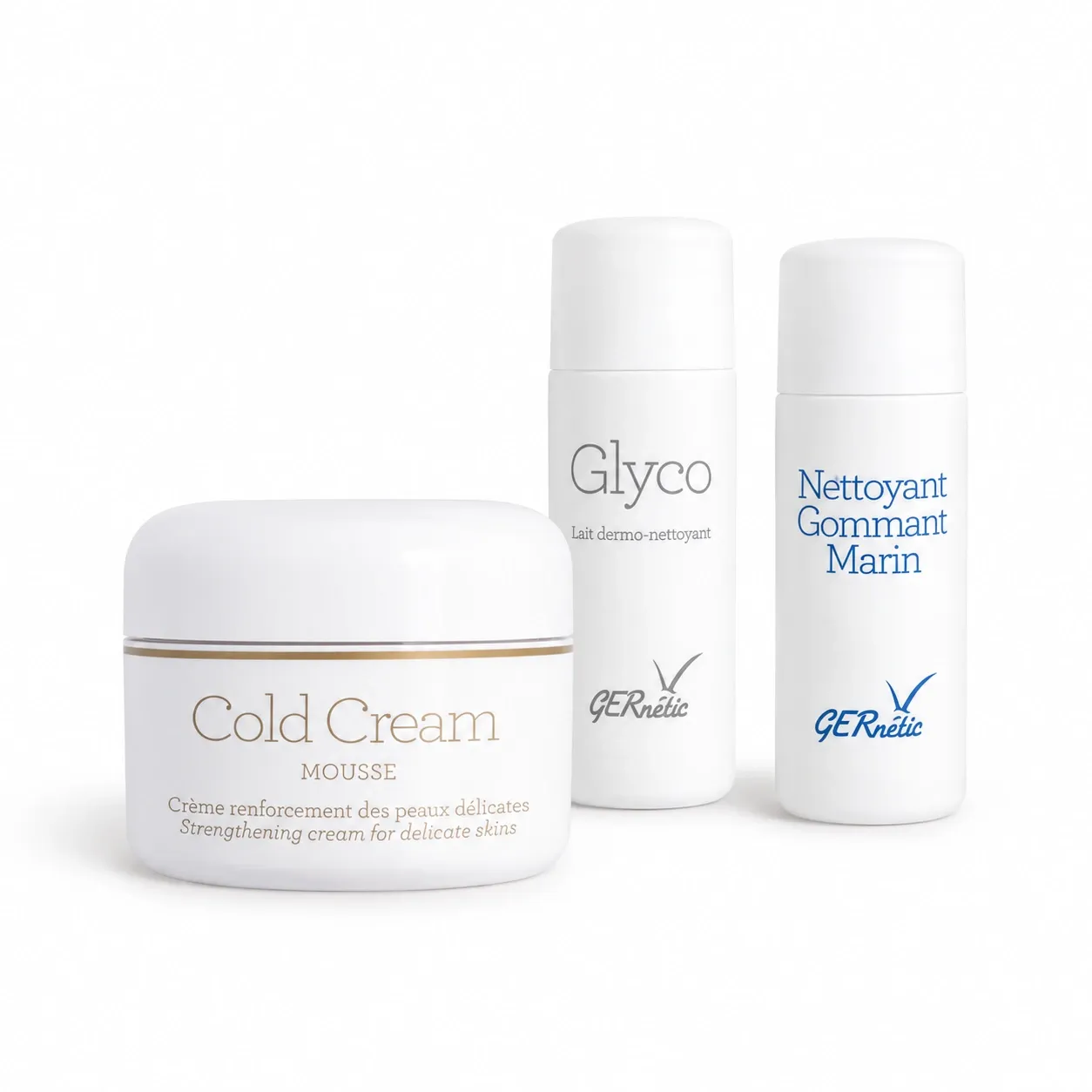 GERNETIC Set für empfindliche Haut | Cold Cream 50ml + Glyco 50ml + Marin Peeling 50ml