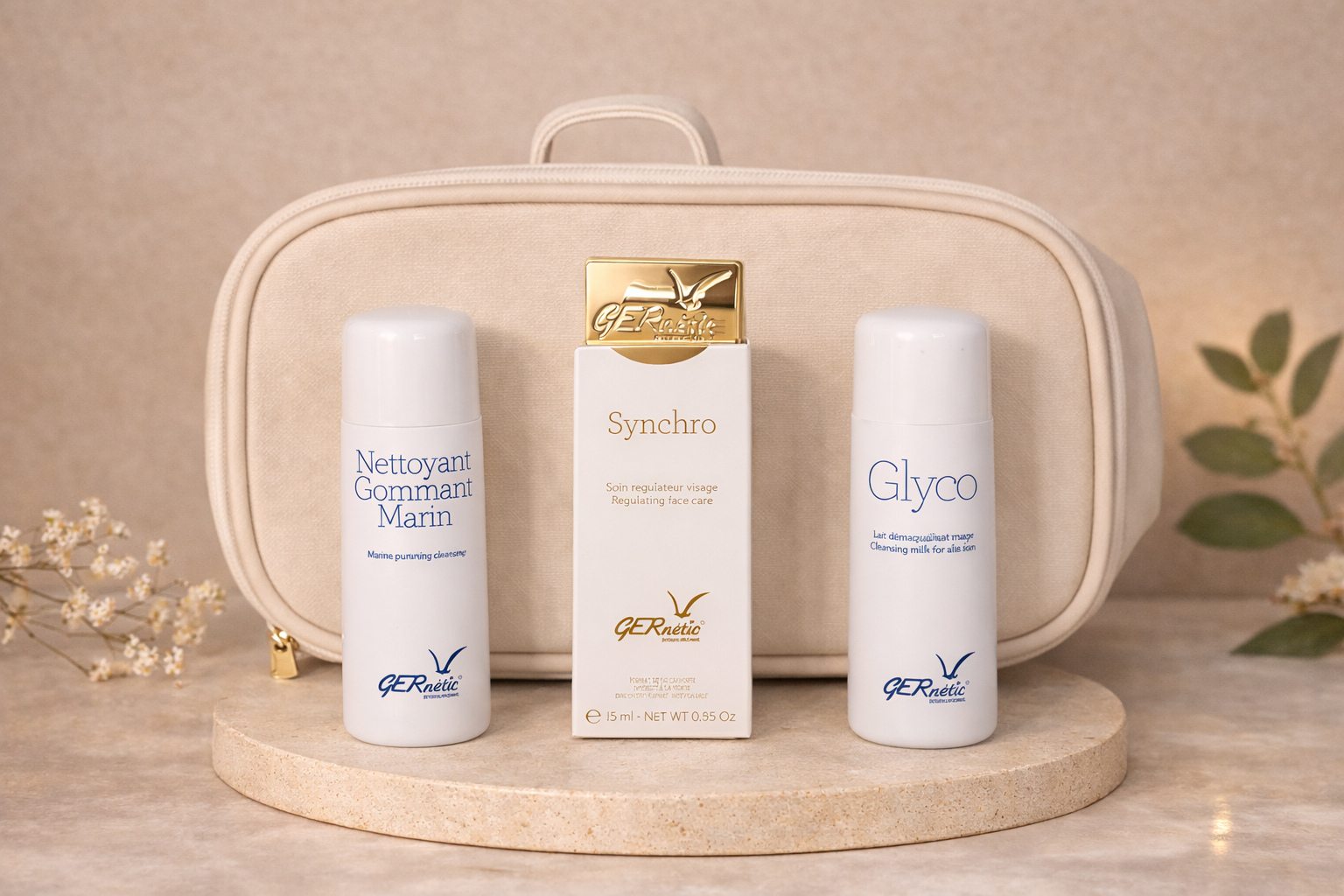 GERNETIC Basispflege Set– Synchro 15 ml + Glyco 50 ml + Nettoyant Gommant Marin 50 ml