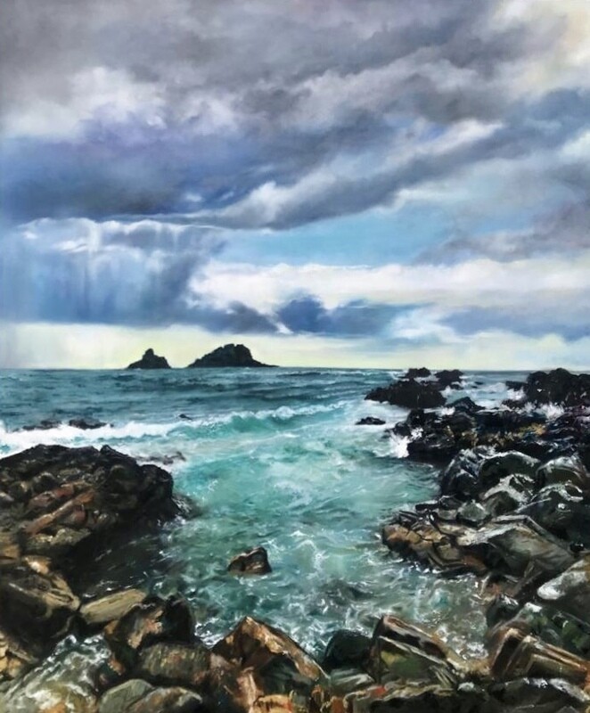 The Brisons, Cape Cornwall Original oil painting