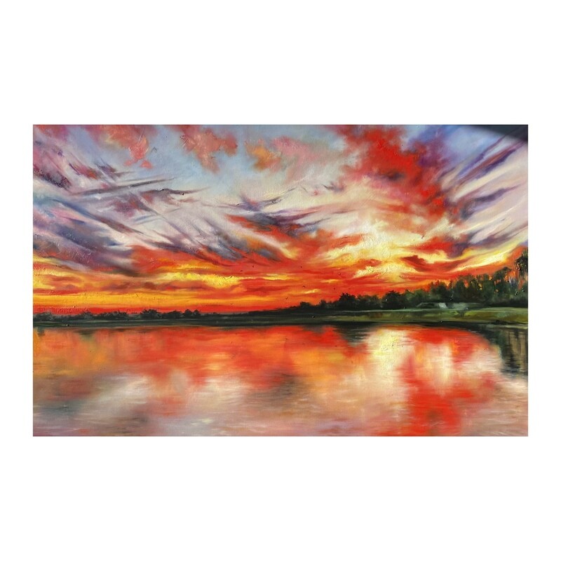 Sunset Over Tring Reservoir. Limited edition print (CANVAS PRINT)