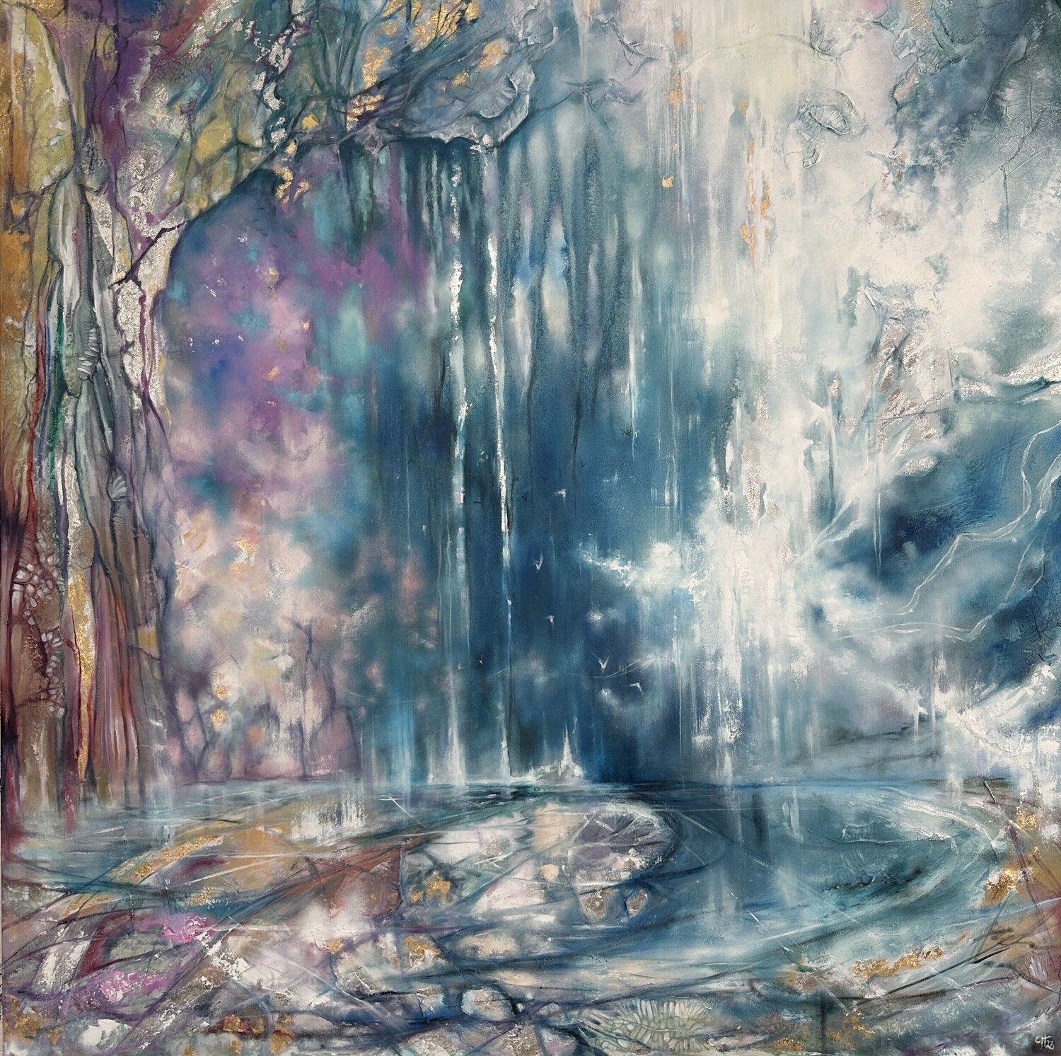 This Place Of Light And Ice Limited edition, hand-finished, stretched print  (CANVAS PRINT)
