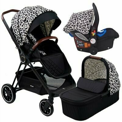 my babiie black leopard stroller