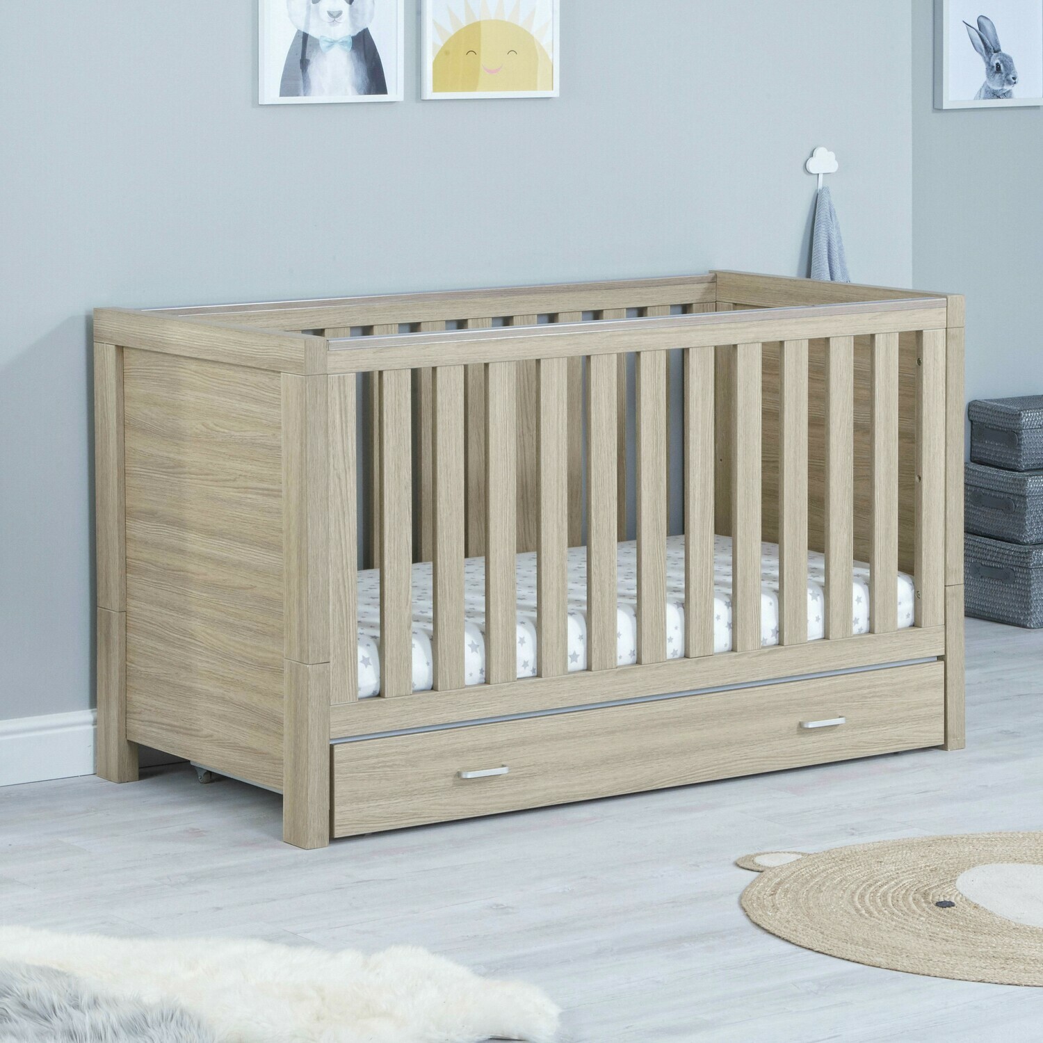 oak effect cot