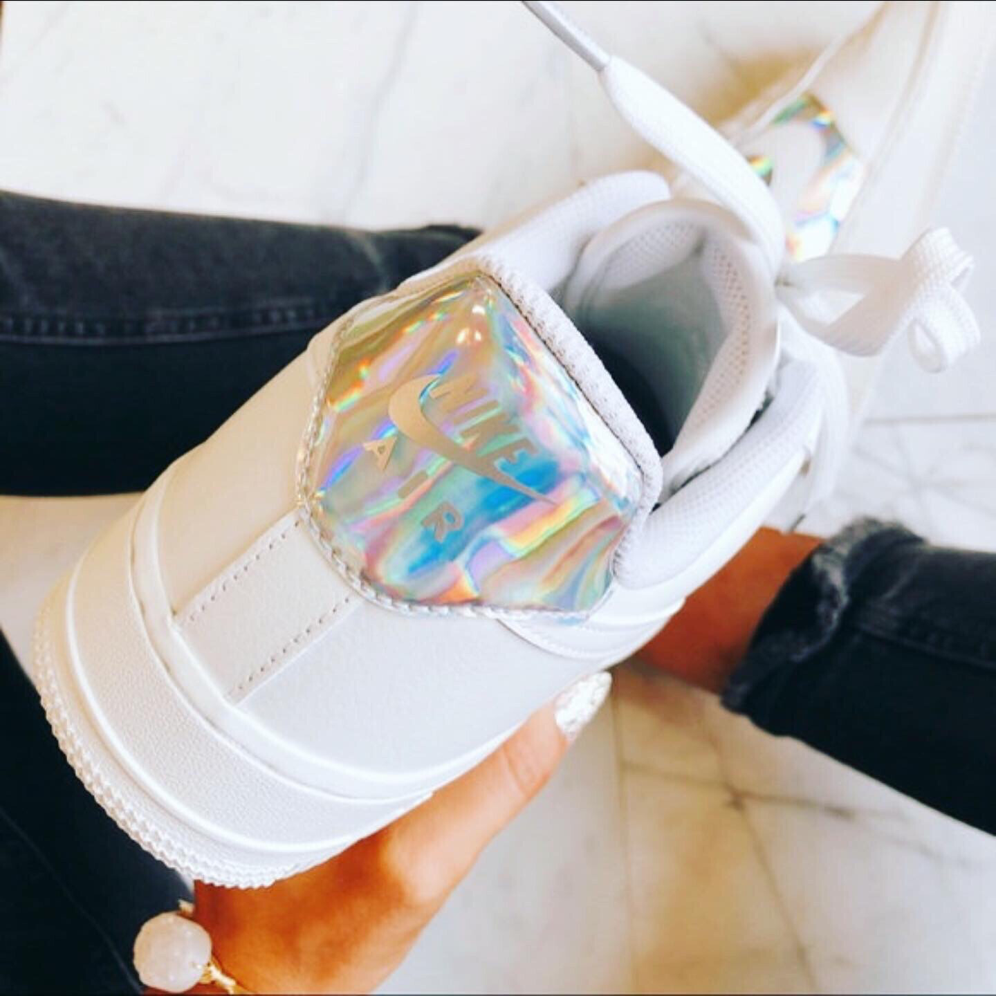 Nike Air Force One Reflective Base BLINGed Out