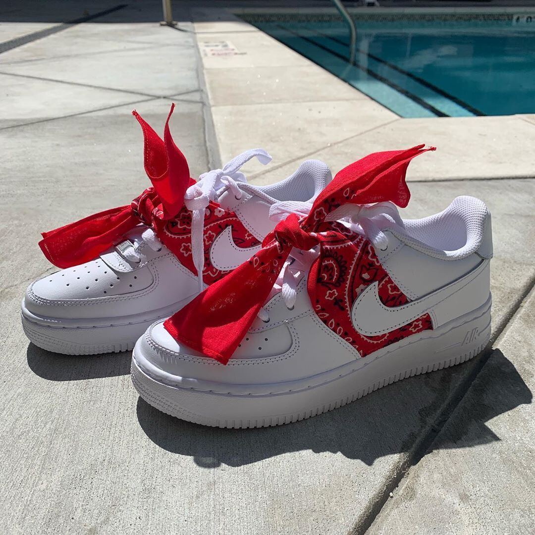 nike air force 1 red bandana