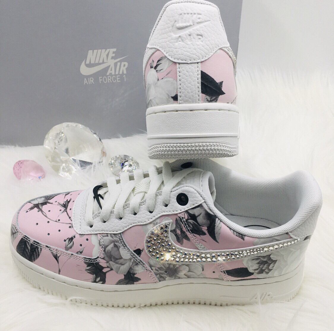 Nike Air Force 1’s BLINGED Out (Summit White)