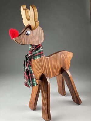 Stained Wooden Reindeer