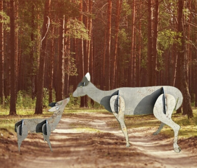 3D Deer Family (Buck, Fawn, Doe)