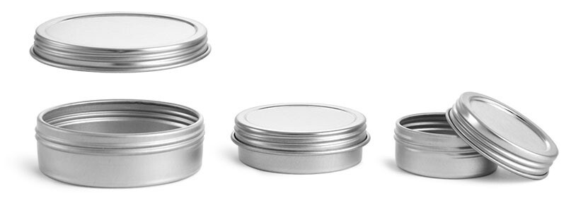 Tin 1/4 oz. Flat Round w/Lid