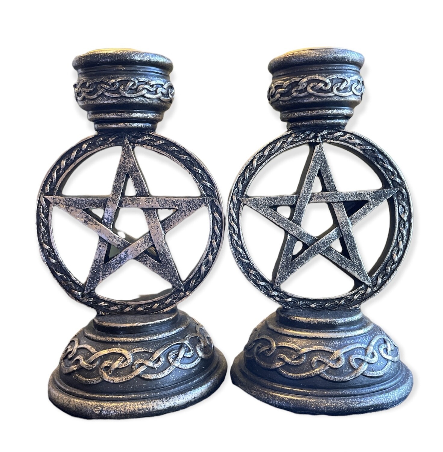 Candle holder Pentagram pair