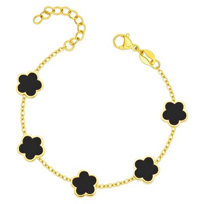 18K gold plated Stainless steel &quot;Flowers&quot; bracelet