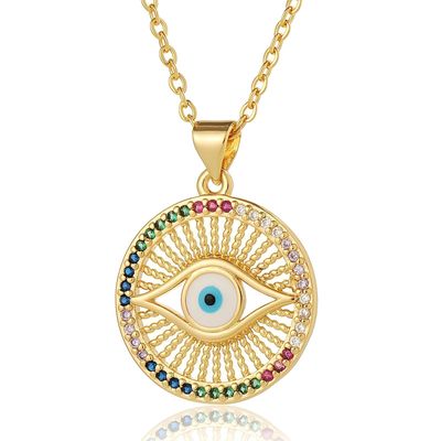 18K gold plated Stainless steel &quot;Evil Eye&quot; necklace