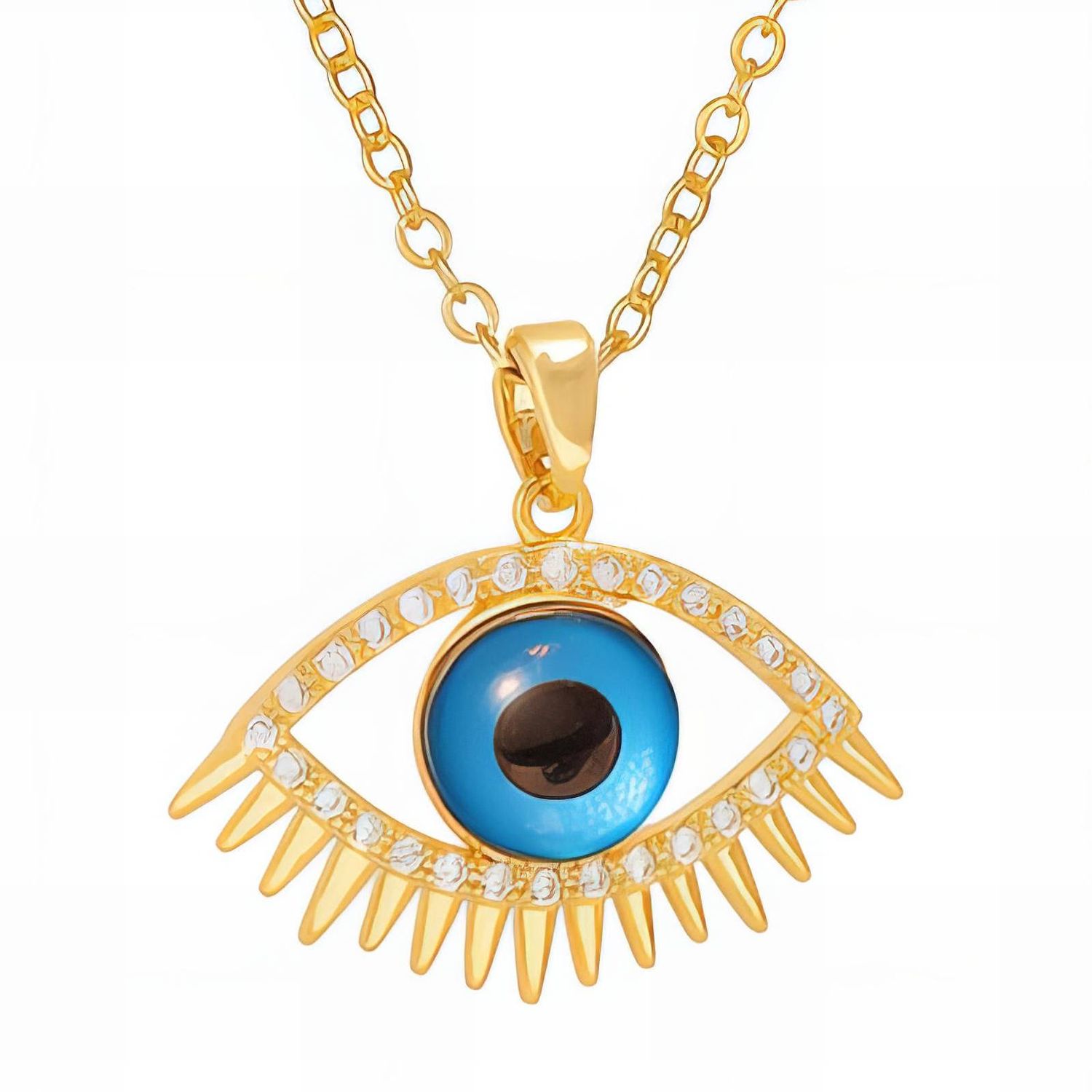 18K gold plated Stainless steel &quot;Evil Eye&quot; necklace