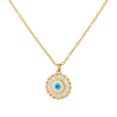18K gold plated Stainless steel &quot;Evil Eye&quot; necklace