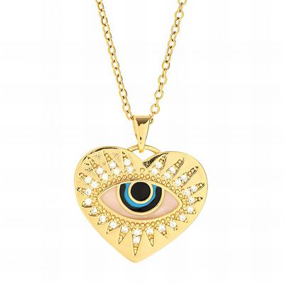 18K gold plated Stainless steel &quot;evil eye&quot; necklace
