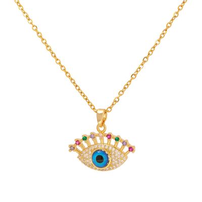 18K gold plated Stainless steel &quot;Evil Eye&quot; necklace