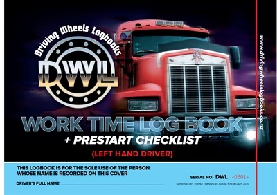 NEW*** A4 LEFTY Driving Wheels Worktime Logbook (DWL Lefty) - NZTA Approved