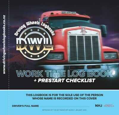A5 PLUS - Driving Wheels Worktime Logbook (NHJ) -  NZTA Approved