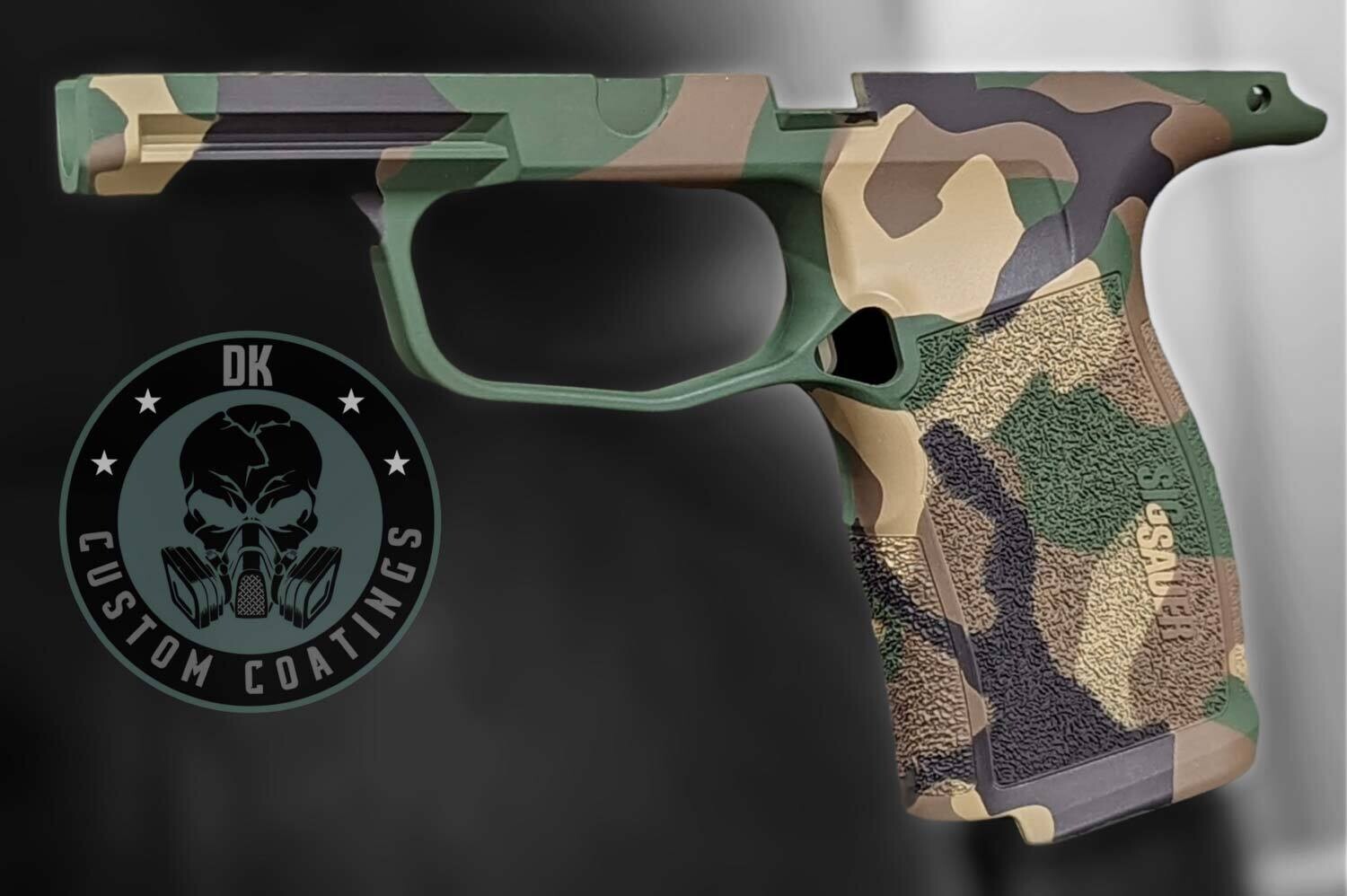 Sig P365XL Grip Module DK Custom Woodland Camo