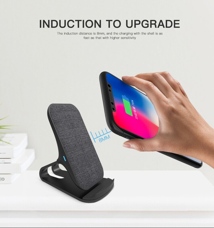 Wireless Phone Charger Stand, Sleek and Modern Charging Dock, Rapid 10W, 7.5W Phone Charger
