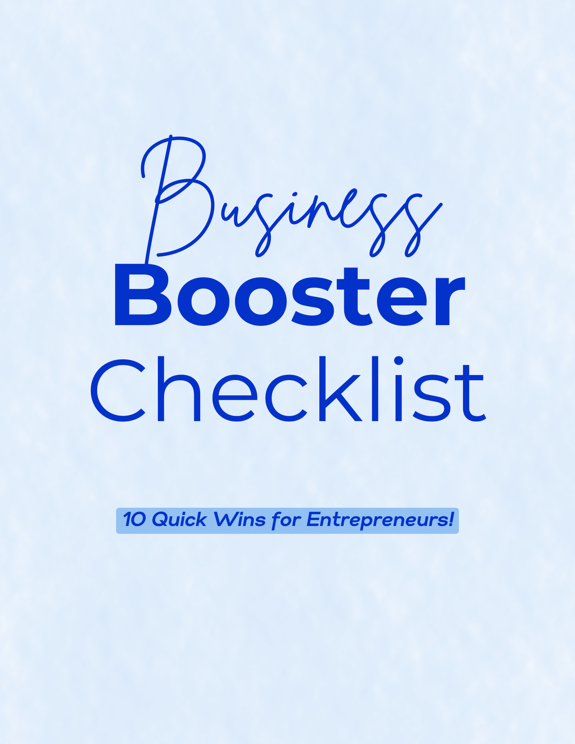 Business Booster Checklist