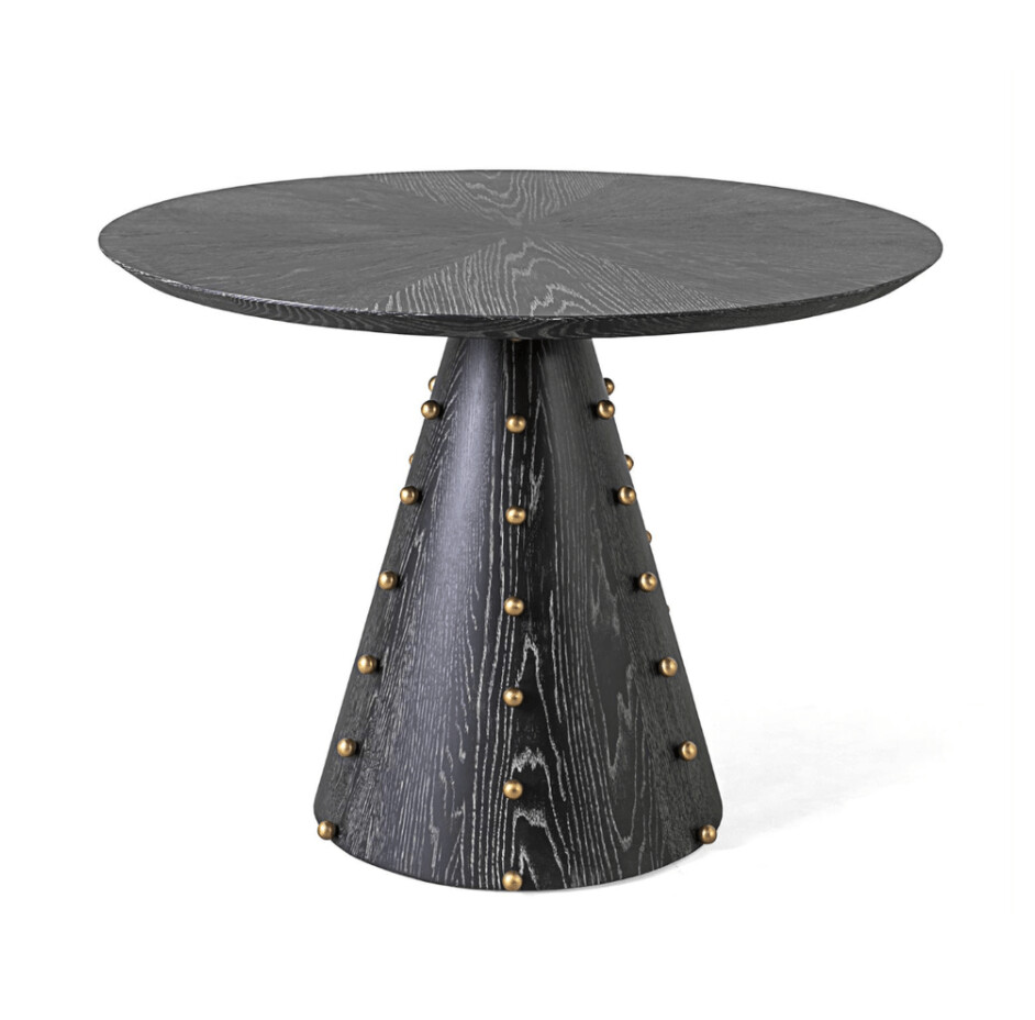 SPOOL CENTER TABLE-EBONY CERUSED OAK