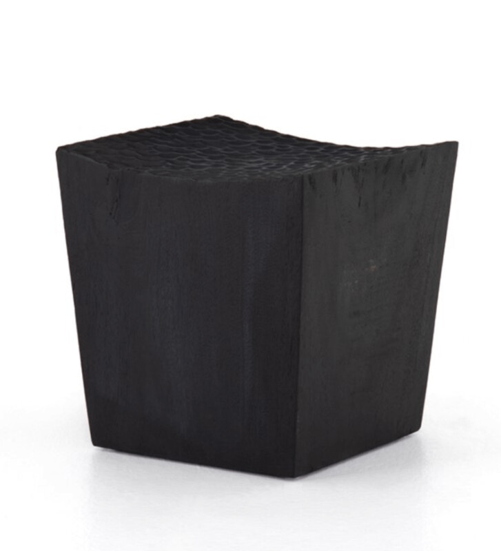 LAHOYA ACCENT STOOL - CARVED BLACK SUAR