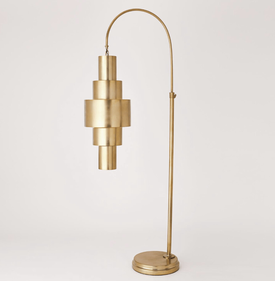 BARB FLOOR LAMP-ANTIQUE BRASS