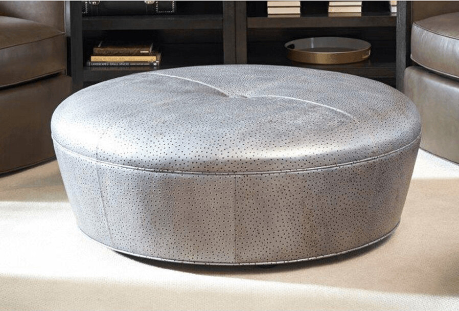 CLAUDIA LEATHER OTTOMAN